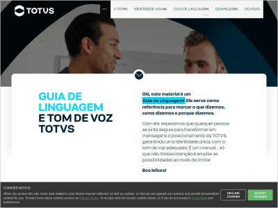 Imagem do post Guia de linguagem e tom de voz da TOTVS