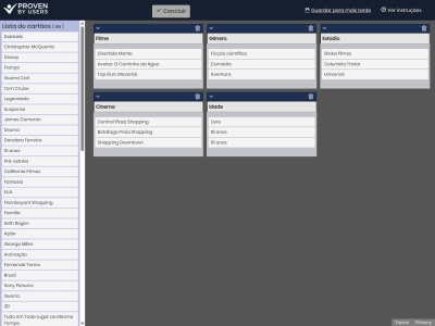 Imagem do post CINEMA: Card sorting aberto