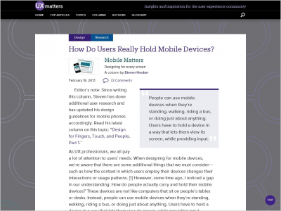 Imagem do post How Do Users Really Hold Mobile Devices? :: UXmatters