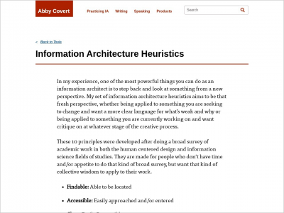 Imagem do post Information Architecture Heuristics
