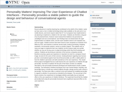 Imagem do post Personality Matters! Improving The User Experience of Chatbot Interfaces: Personality provides a stable pattern to guide the design and behaviour of conversational agents