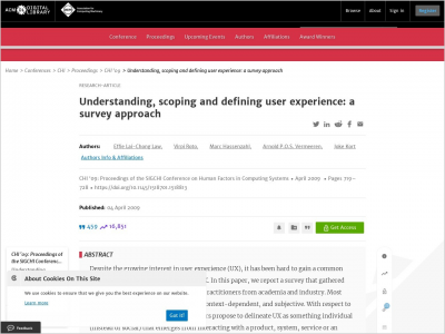 Imagem do post Understanding, scoping and defining user experience: a survey approach