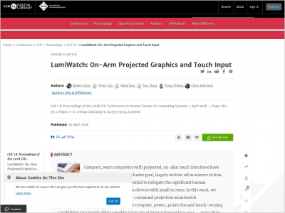Imagem do post LumiWatch: On-Arm Projected Graphics and Touch Input
