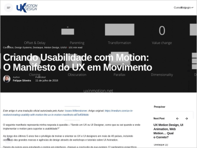 Imagem do post Criando Usabilidade com Motion: O Manifesto do UX em Movimento – UX Motion Design
