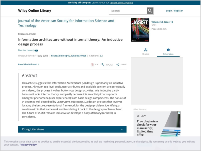 Imagem do post Information architecture without internal theory: An inductive design process